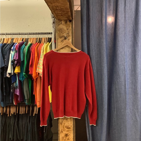 Vintage Tabi International Red Knit Sweater - Picture 2 of 2